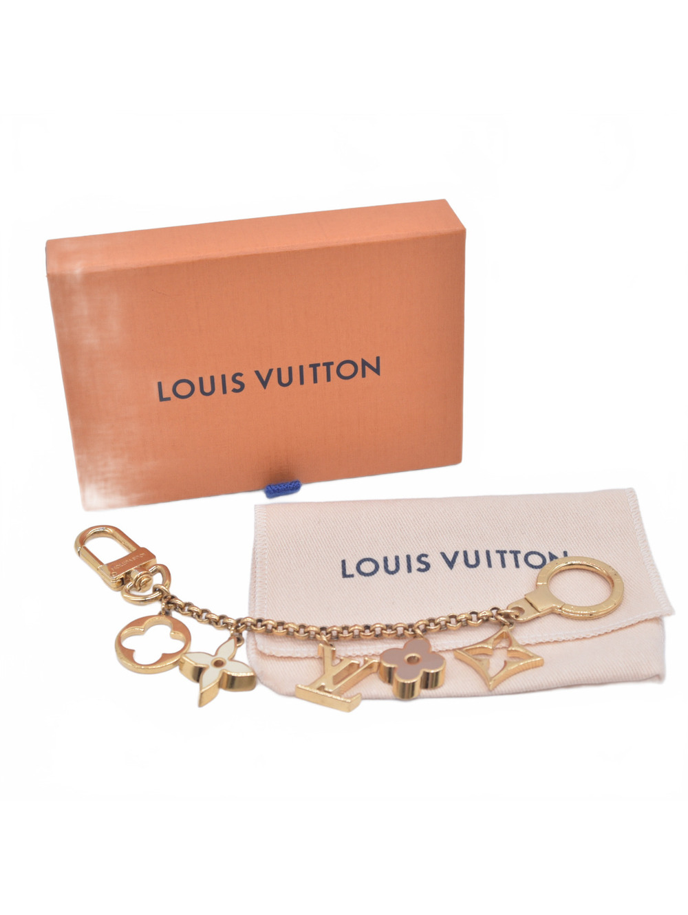 $675 2014 Louis Vuitton Fleur De Monogram Bag Charm DR0154